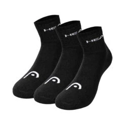 Head Club Short Crew Tennis Socks 3 Pack - Black