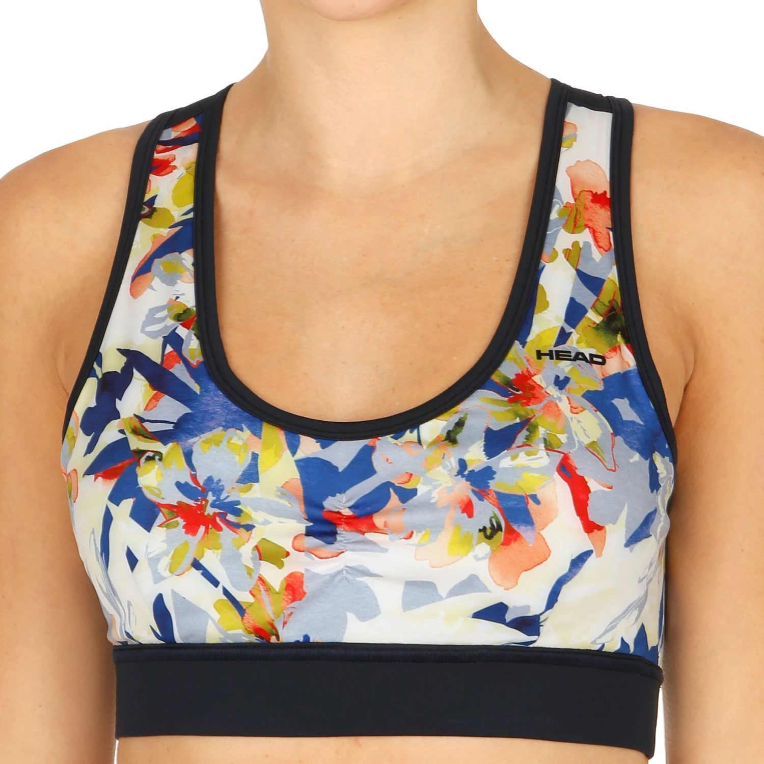 Head Vision Graphic Sports Bras Women - Dark Blue, Yellow 1 Head Vision Graphic Sports Bras Women - Dark Blue, Yellow