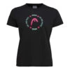 Head Button Padel T-Shirt Women - Black